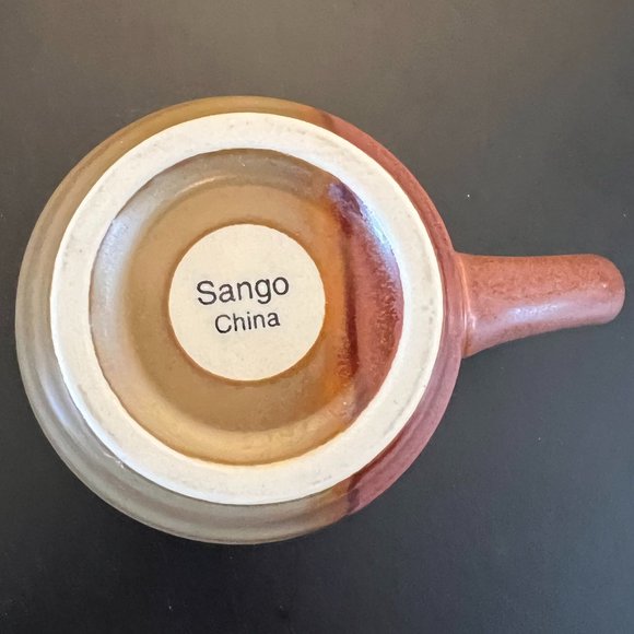 Set of 5 SANGO Gold Dust Sienna Pattern Stoneware Mugs ~ Vintage - Picture 10 of 11